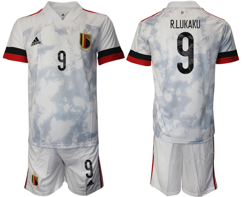 Men 2021 European Cup Belgium away white #9 Soccer Jersey